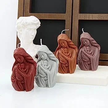 3D Silicone Candle Mould Set – Child in Mother Hand & Spiral Texture Design – DIY Candle, Soap & Clay Making Moulds (Set of 2) image 4