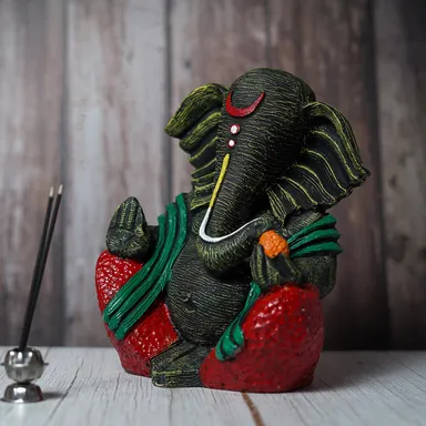 Handicrafts Resin Sitting Lord Ganesha Idol | Vinayaka Statue for Pooja, Home & Office Decor, Gifting & Entrance Figurine thumbnail 3