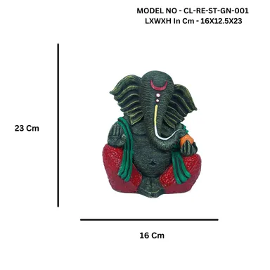 Handicrafts Resin Sitting Lord Ganesha Idol | Vinayaka Statue for Pooja, Home & Office Decor, Gifting & Entrance Figurine thumbnail 6