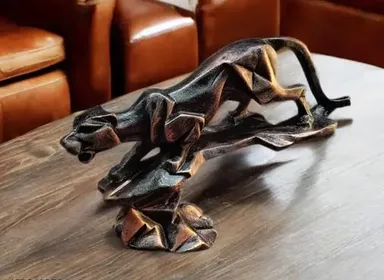 Handcrafted Panther Diamond Design Decorative Showpiece – Luxury Home Decor Figurine for Living Room and Office thumbnail 0