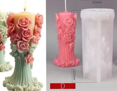 3D Rose Bouquet Silicone Candle Mould – Decorative Flower Mould for DIY Aromatherapy & Handmade Candles thumbnail 0