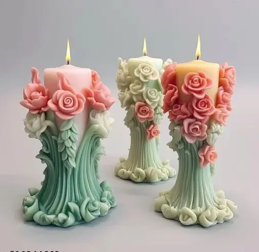 3D Rose Bouquet Silicone Candle Mould – Decorative Flower Mould for DIY Aromatherapy & Handmade Candles image 2