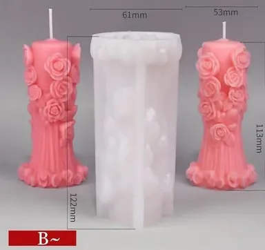3D Rose Bouquet Silicone Candle Mould – Decorative Flower Mould for DIY Aromatherapy & Handmade Candles thumbnail 2