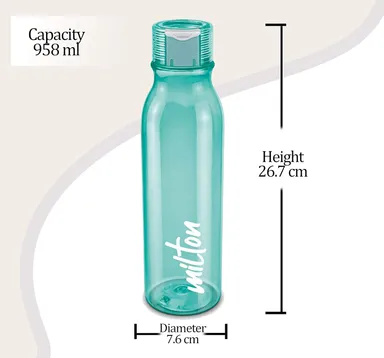 Milton Water Bottle | BPA-Free Plastic| Leakproof Fridge Bottle | 958 ml Green | Travel| Office |Home Use thumbnail 5