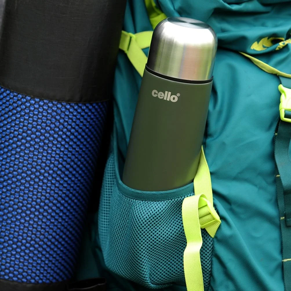 Cello Duro Tuff 750ml Green Stainless Steel Vacuum‑Insulated Water Bottle – Leak‑Proof, Eco‑Friendly & Durable Thermal Bottle image 2