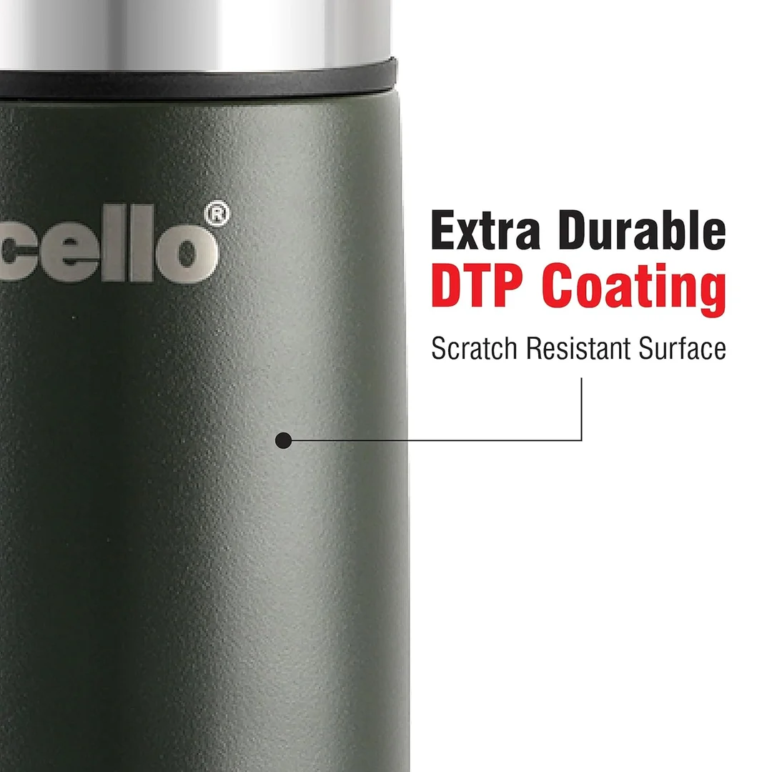 Cello Duro Tuff 750ml Green Stainless Steel Vacuum‑Insulated Water Bottle – Leak‑Proof, Eco‑Friendly & Durable Thermal Bottle image 4