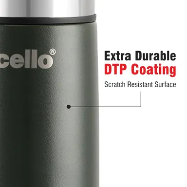 Cello Duro Tuff 750ml Green Stainless Steel Vacuum‑Insulated Water Bottle – Leak‑Proof, Eco‑Friendly & Durable Thermal Bottle thumbnail 3