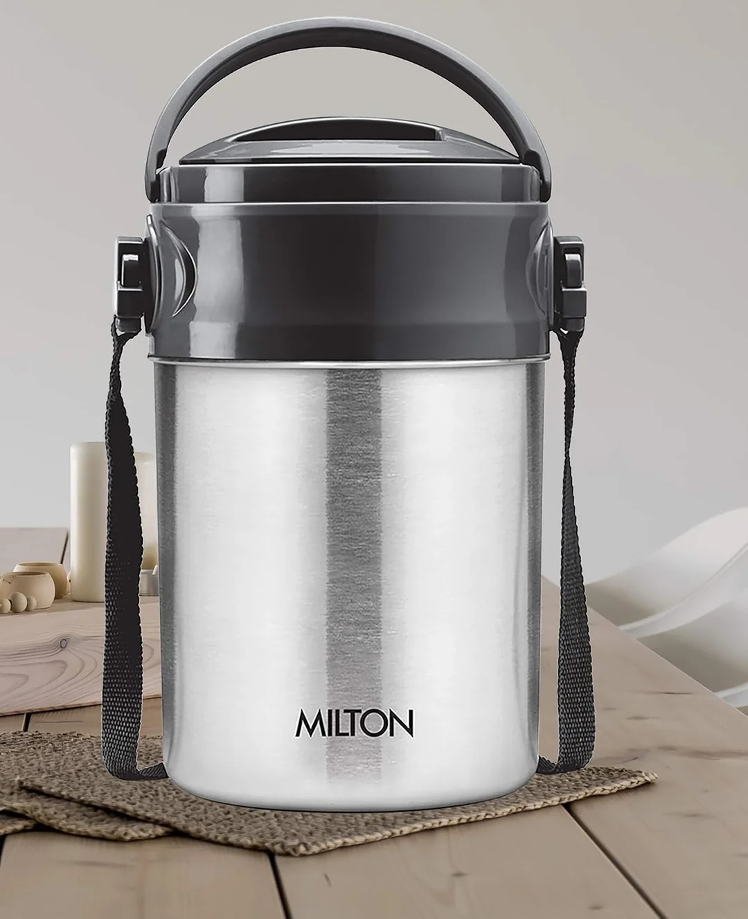 Milton Steel On 5 Tier Insulated Stainless Steel Tiffin Box 1.80 L – Leakproof, Double-Wall Hot & Cold Lunch Box for Office & School (Silver) image 3