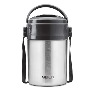 Milton Steel On 5 Tier Insulated Stainless Steel Tiffin Box 1.80 L – Leakproof, Double-Wall Hot & Cold Lunch Box for Office & School (Silver) thumbnail 3
