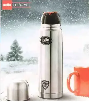 Cello Flipstyle Thermo Steel Flask 500ml – Vacuum Insulated, Leak-Proof thumbnail 2