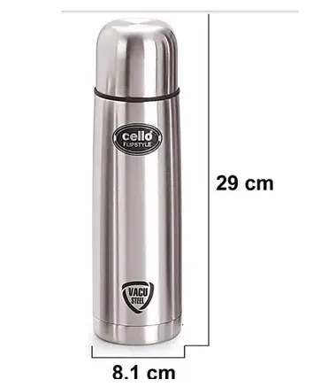 Cello Flipstyle Thermo Steel Flask 500ml – Vacuum Insulated, Leak-Proof thumbnail 3