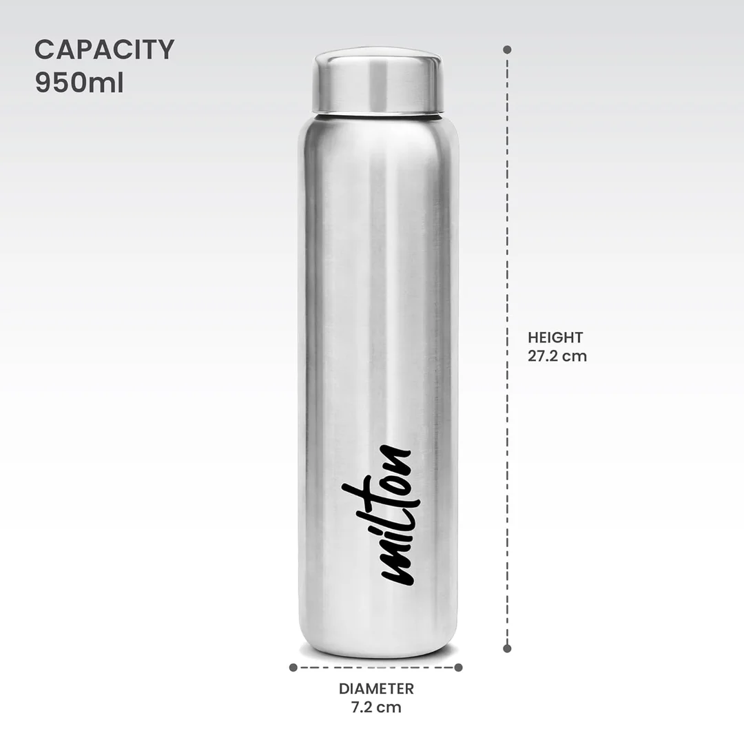 MILTON Aqua 1000 920ml Stainless Steel Water Bottle | Leak-Proof Single Wall Bottle for Gym, Office, School & Travel image 5