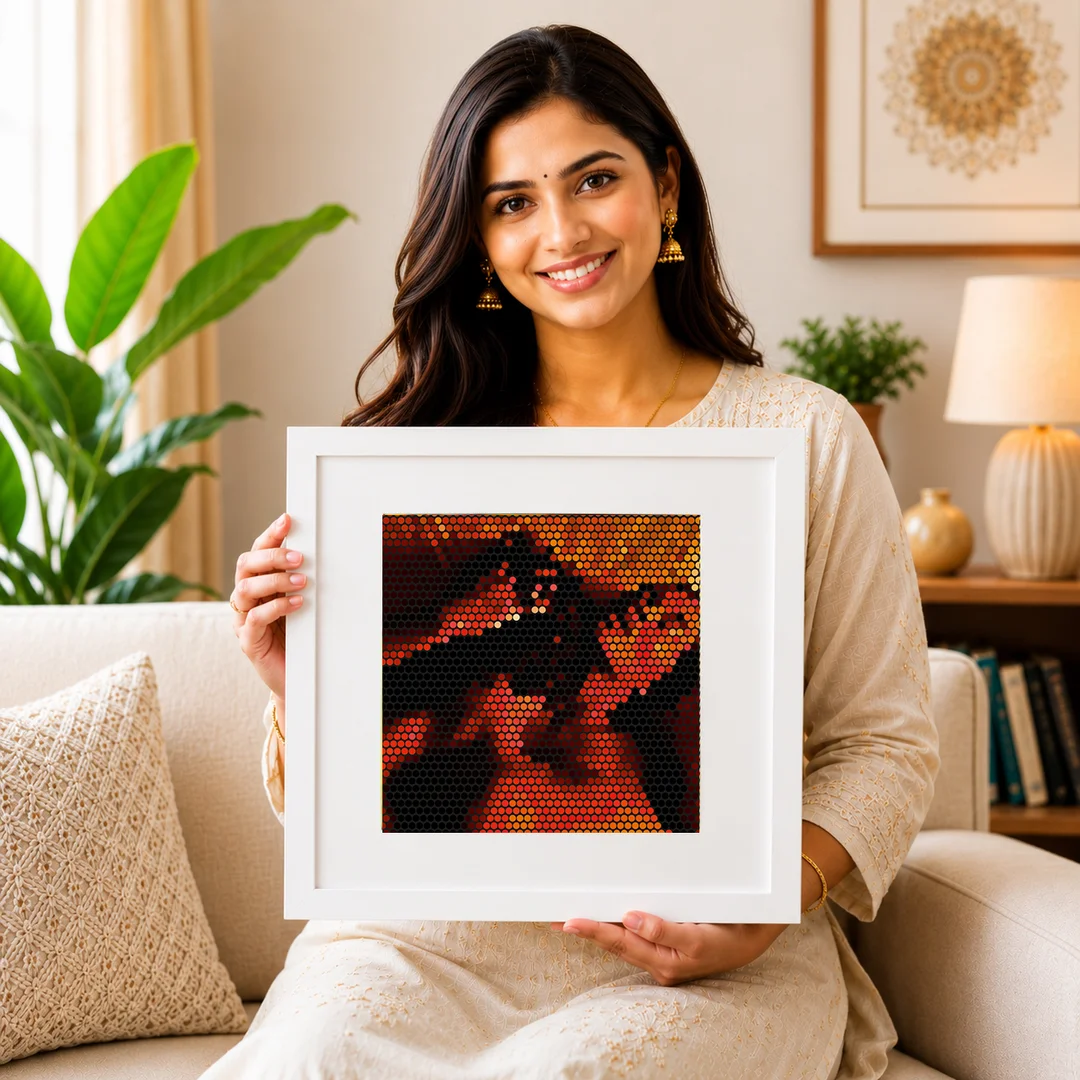 ​Anukrati Graphics® DOT ART 08 – Modern Wall Art Home Decor for Living Room |  Multi-Color Abstract Print |  image 1