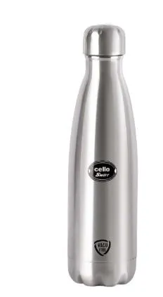 Cello 350 ml Steel Flask | Thermosteel Hot & Cold Flask for Travel Office Kids | Copper Coated Insulated Bottle Leak Proof thumbnail 0