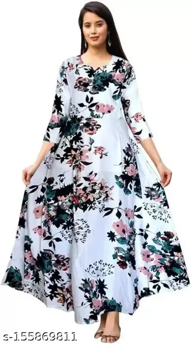 Elegant Women's Designer Flared Gown with Embroidery and Dupatta | Ethnic Party Wear, Wedding Function & Festive Occasion Gown Dress thumbnail 0