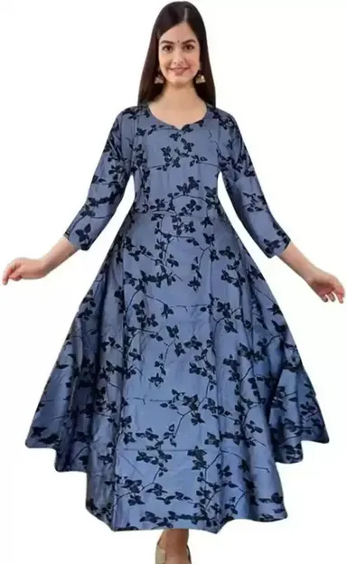 Elegant Women’s Cotton Flared Kurti Set with Dupatta | Designer Printed Ethnic Wear Set for Daily, Festive and Casual Occasions thumbnail 0