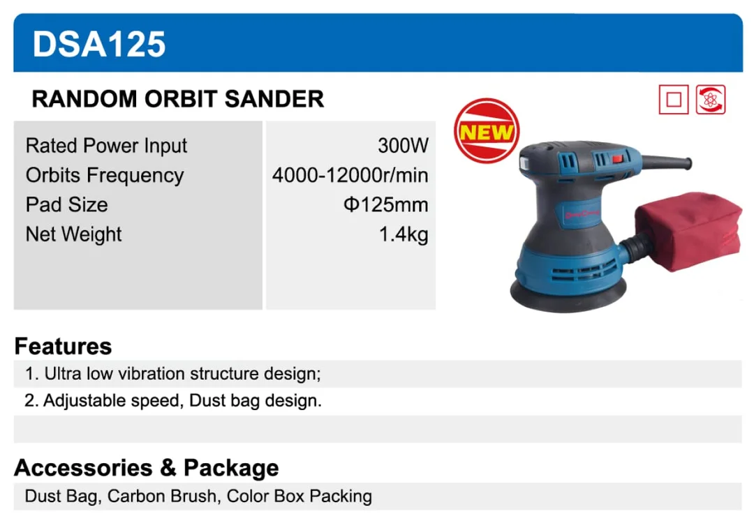 DongCheng 300W Corded Electric Random Orbit Sander 125mm | DSA125 image 2