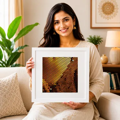 Anukrati Graphics DOT ART 06 Premium Abstract Dot Art Wall Poster 12x12 Inch 300 GSM Paper Unframed Modern Home Office Living Room Wall Decor thumbnail 0