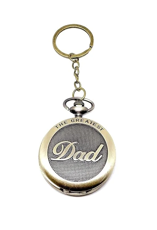 Vintage Dad Embossed Clock Keychain image 1