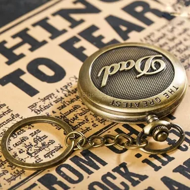 Vintage Dad Embossed Clock Keychain thumbnail 2