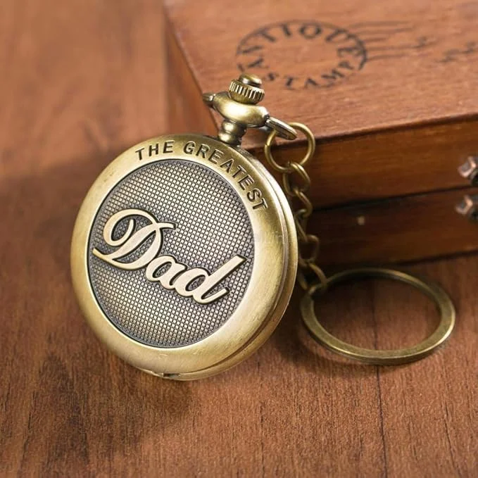 Vintage Dad Embossed Clock Keychain image 4