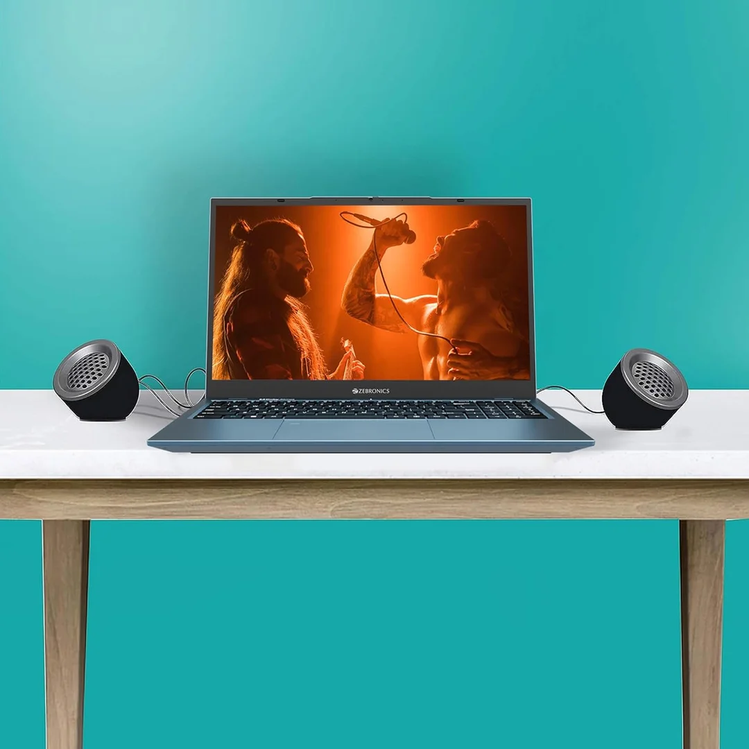 Zebronics 2.0 Multimedia Speaker | USB Powered | AUX Input | Compact Desktop Sound System | For PC, Laptop, Home Office | Black image 3