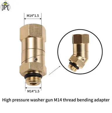 JPT 45° Adjustable Pivot Coupler with 360° Rotating Nozzle Head, M14 Thread, High-Pressure Washer  thumbnail 3