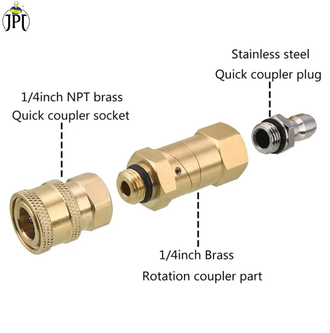 JPT 45° Adjustable Pivot Coupler with 360° Rotating Nozzle Head, M14 Thread, High-Pressure Washer  image 6