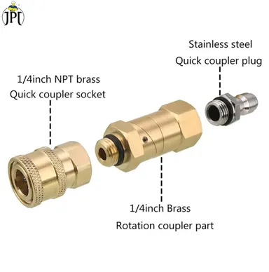 JPT 45° Adjustable Pivot Coupler with 360° Rotating Nozzle Head, M14 Thread, High-Pressure Washer  thumbnail 5