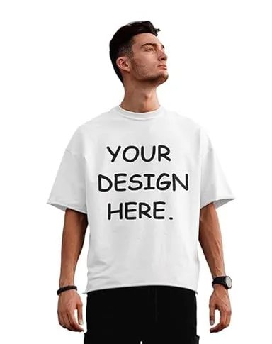 Custom T-Shirt - Personalized Design White Cotton Unisex Fit Oversized thumbnail 0