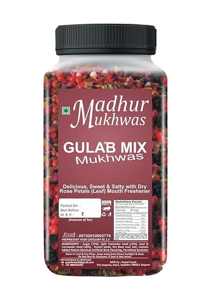 MADHUR MUKHWAS Roasted Chatpata Saunf & Gulab Mix Mouth Freshener Combo thumbnail 4