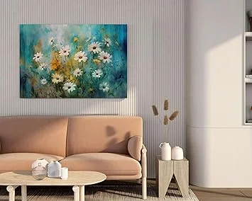 SORO CRAFT CH‑FLW‑LDP34 Floral Canvas Painting 34×22 inch with Frame for Wall Decoration image 1