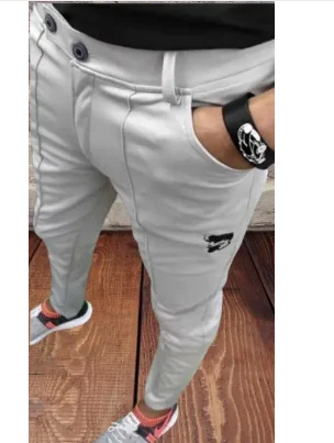 Lycra Stylish Men Track Pants | Slim Fit Stretchable Zipper Pockets | Gym & Casual Wear | Black Blue Grey | Fitness Apparel image 3