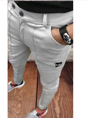 Lycra Stylish Men Track Pants | Slim Fit Stretchable Zipper Pockets | Gym & Casual Wear | Black Blue Grey | Fitness Apparel thumbnail 2