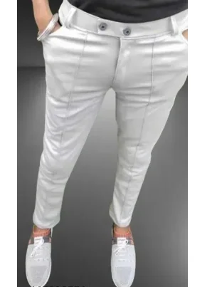 Lycra Stylish Men Track Pants | Slim Fit Stretchable Zipper Pockets | Gym & Casual Wear | Black Blue Grey | Fitness Apparel image 4