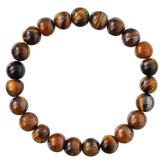 Premium Tiger Eye Bracelet for Men & Women – 8mm Gemstone Beaded Adjustable Bracelet image 1