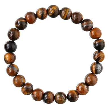 Premium Tiger Eye Bracelet for Men & Women – 8mm Gemstone Beaded Adjustable Bracelet thumbnail 0