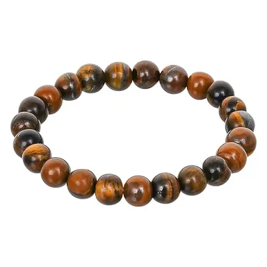 Premium Tiger Eye Bracelet for Men & Women – 8mm Gemstone Beaded Adjustable Bracelet thumbnail 2