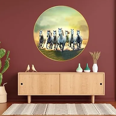 ASHAPURA GROUPS Seven Horses Vastu Canvas Wall Painting for Home Office Living Room Bedroom Spiritual Wall Art Decoration thumbnail 1