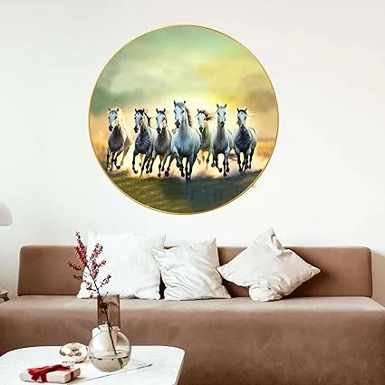 ASHAPURA GROUPS Seven Horses Vastu Canvas Wall Painting for Home Office Living Room Bedroom Spiritual Wall Art Decoration image 3