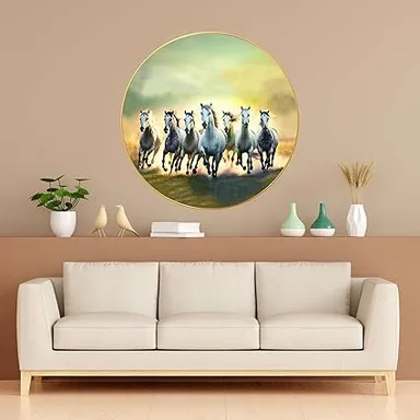 ASHAPURA GROUPS Seven Horses Vastu Canvas Wall Painting for Home Office Living Room Bedroom Spiritual Wall Art Decoration thumbnail 0