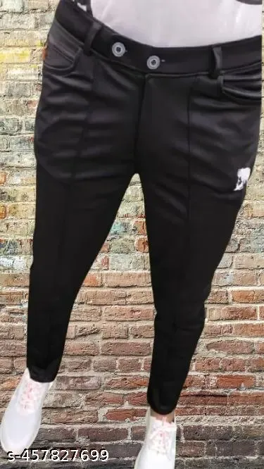 Men's Slim Fit Lycra Track Pants | Stylish, Breathable, and Affordable Workout Wear thumbnail 1