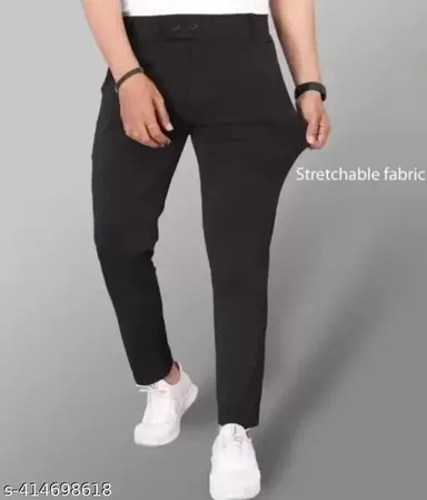 Stylish Men's Cotton Track Pants – Slim Fit, Comfortable Lowers with Pockets for Gym, Running & Daily Wear thumbnail 1