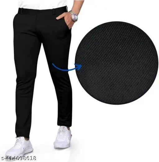 Stylish Men's Cotton Track Pants – Slim Fit, Comfortable Lowers with Pockets for Gym, Running & Daily Wear image 3