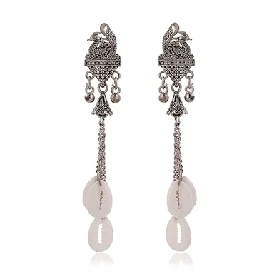 Traditional Oxidized Silver Chandbali Jhumka Earrings for Women – Ethnic Design for Festivals and Daily Wear thumbnail 2