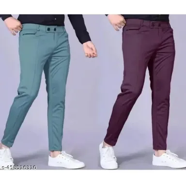 Premium Men's Lycra Track Pants – Stretchable, Breathable, and Comfortable for Gym thumbnail 0