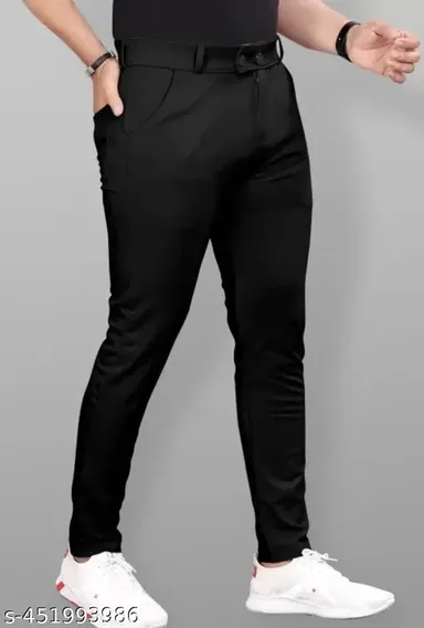 Men's Slim Fit Cotton Track Pants – Stretchable, Breathable, Stylish Casual Trousers for Gym & Office Wear thumbnail 0