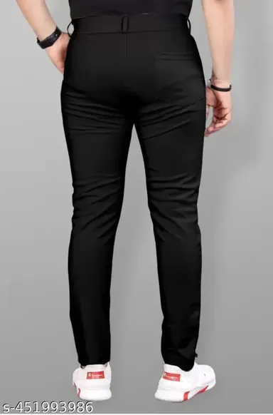 Men's Slim Fit Cotton Track Pants – Stretchable, Breathable, Stylish Casual Trousers for Gym & Office Wear thumbnail 1