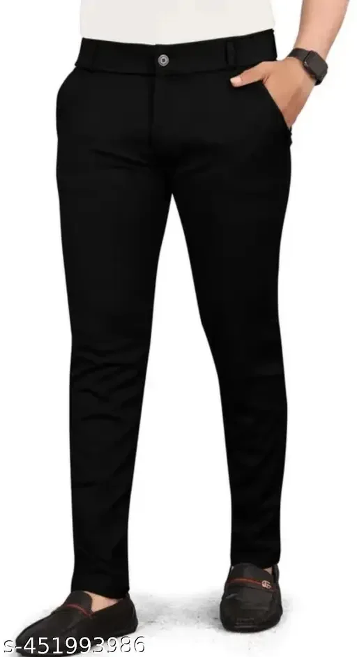 Men's Slim Fit Cotton Track Pants – Stretchable, Breathable, Stylish Casual Trousers for Gym & Office Wear image 4