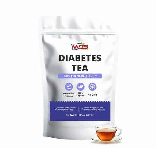 Organic Herbal Green Tea for Diabetes Management with Giloy & Jamun Seed – 100g Pack image 1